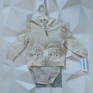 Carter's Baby Girl Carter's 3-Piece Cardigan, Bodysuit & Pants Set 📦%